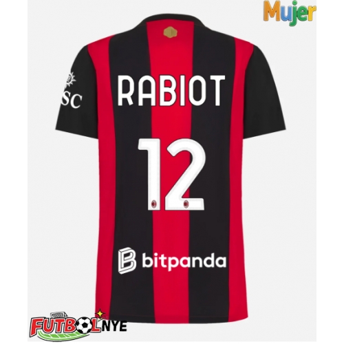 Camiseta AC Milan Adrien Rabiot #12 Primera Equipación para mujer 2026-27 manga corta